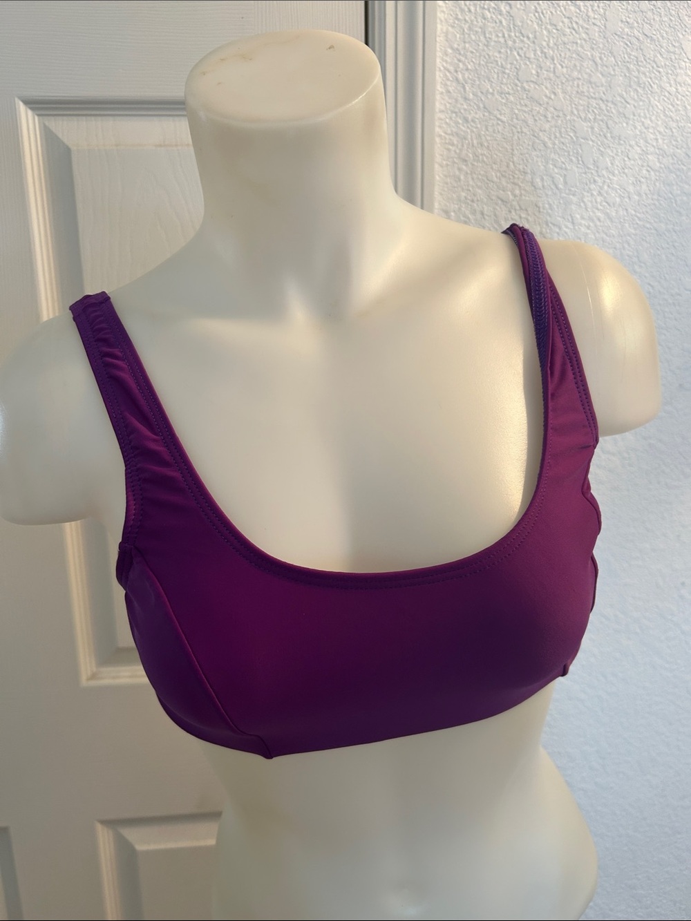 Christina Deep Purple Scoop Neck Swim Sports Bra
